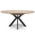 The Malin Extendable Round Dining Table in Oak offers a wood-effect top ensuring heat, stain & scratch resistance
