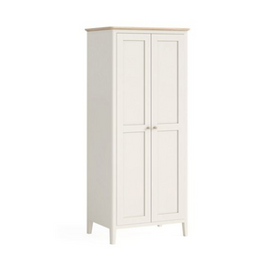 The Marlow Full Hanging Wardrobe in Coconut Milk features a full-hanging design, oak top and painted finish