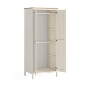 The Marlow Full Hanging Wardrobe in Coconut Milk features a full-hanging design, oak top and painted finish