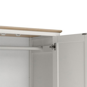 The Marlow Full Hanging Wardrobe in Coconut Milk features a full-hanging design, oak top and painted finish
