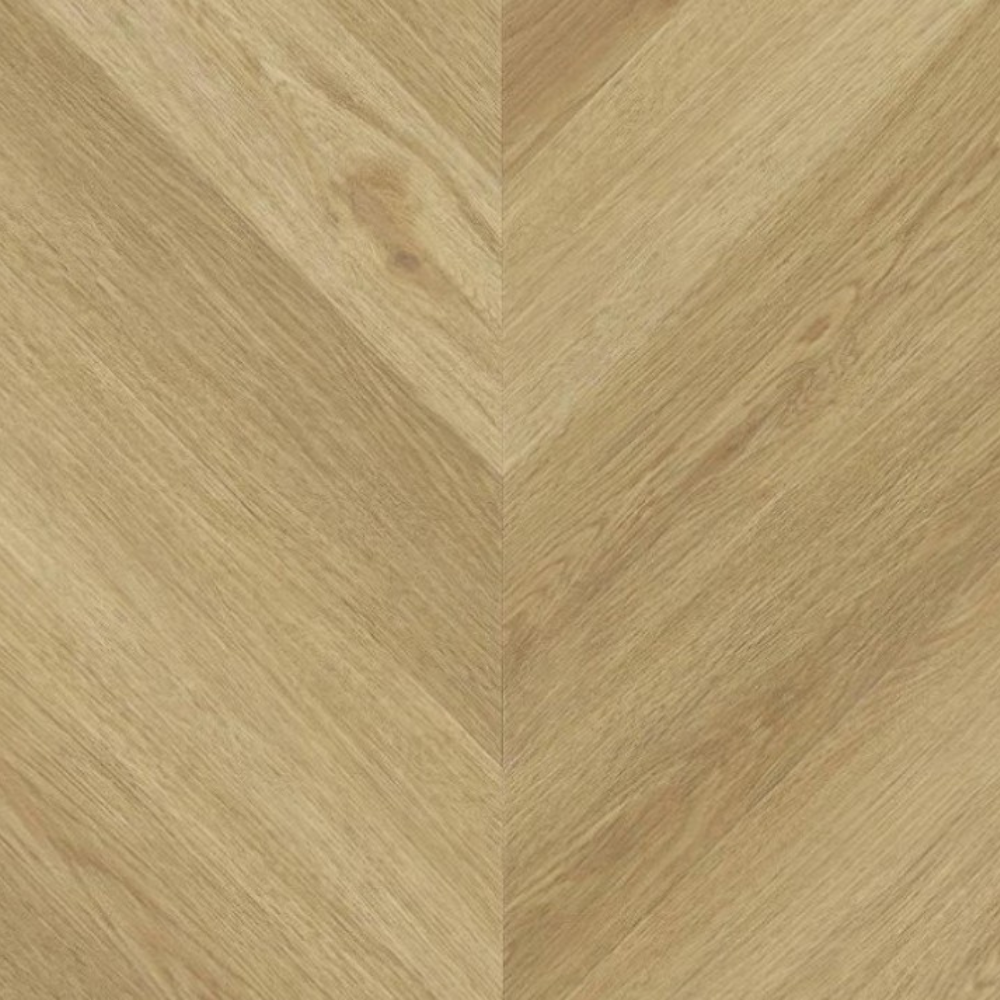 The Menor Oak Chevron SPC Flooring features elegant chevron design, waterproof mineral core, 25 year warranty and Titanium Nano finish for durability