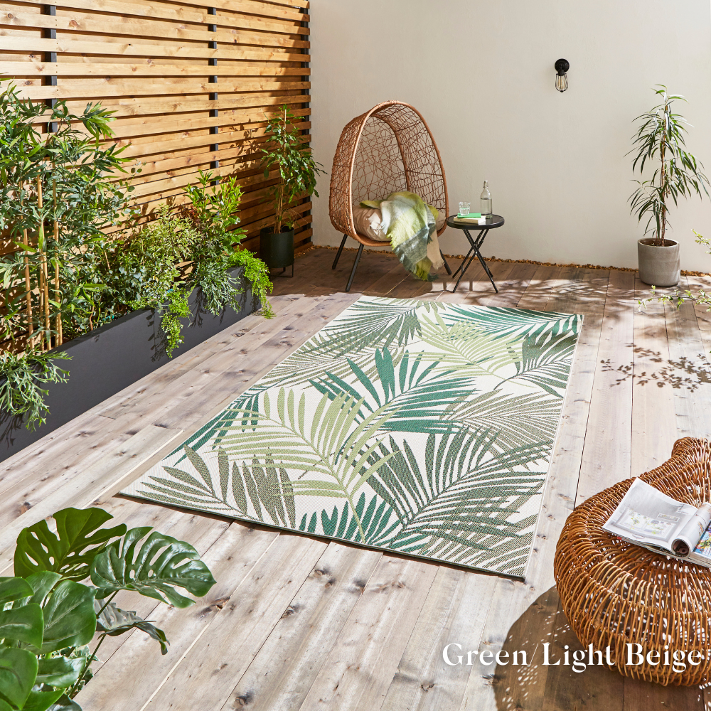 For your indoor or outdoor spaces the Miami Indoor/Outdoor Machine Made Rugs feature styles in vintage or botanical designs and durable polypropylene