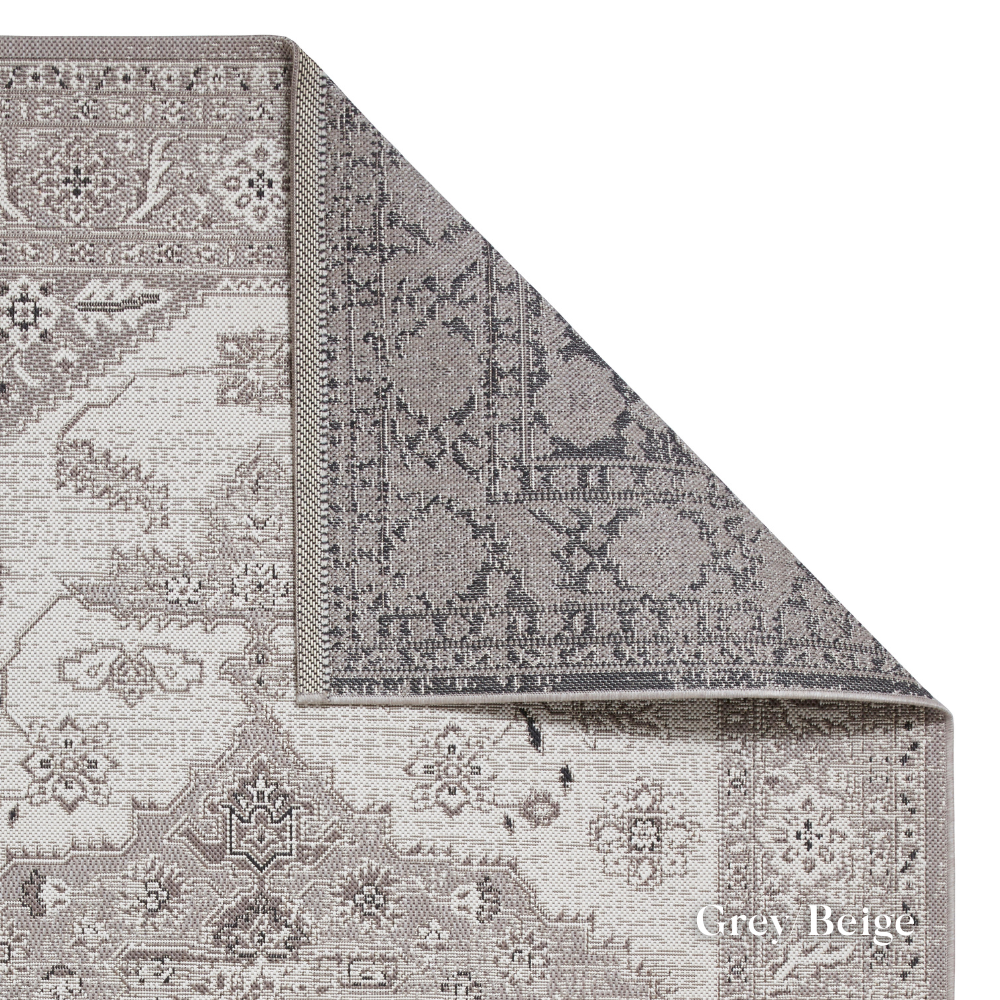 For your indoor or outdoor spaces the Miami Indoor/Outdoor Machine Made Rugs feature styles in vintage or botanical designs and durable polypropylene