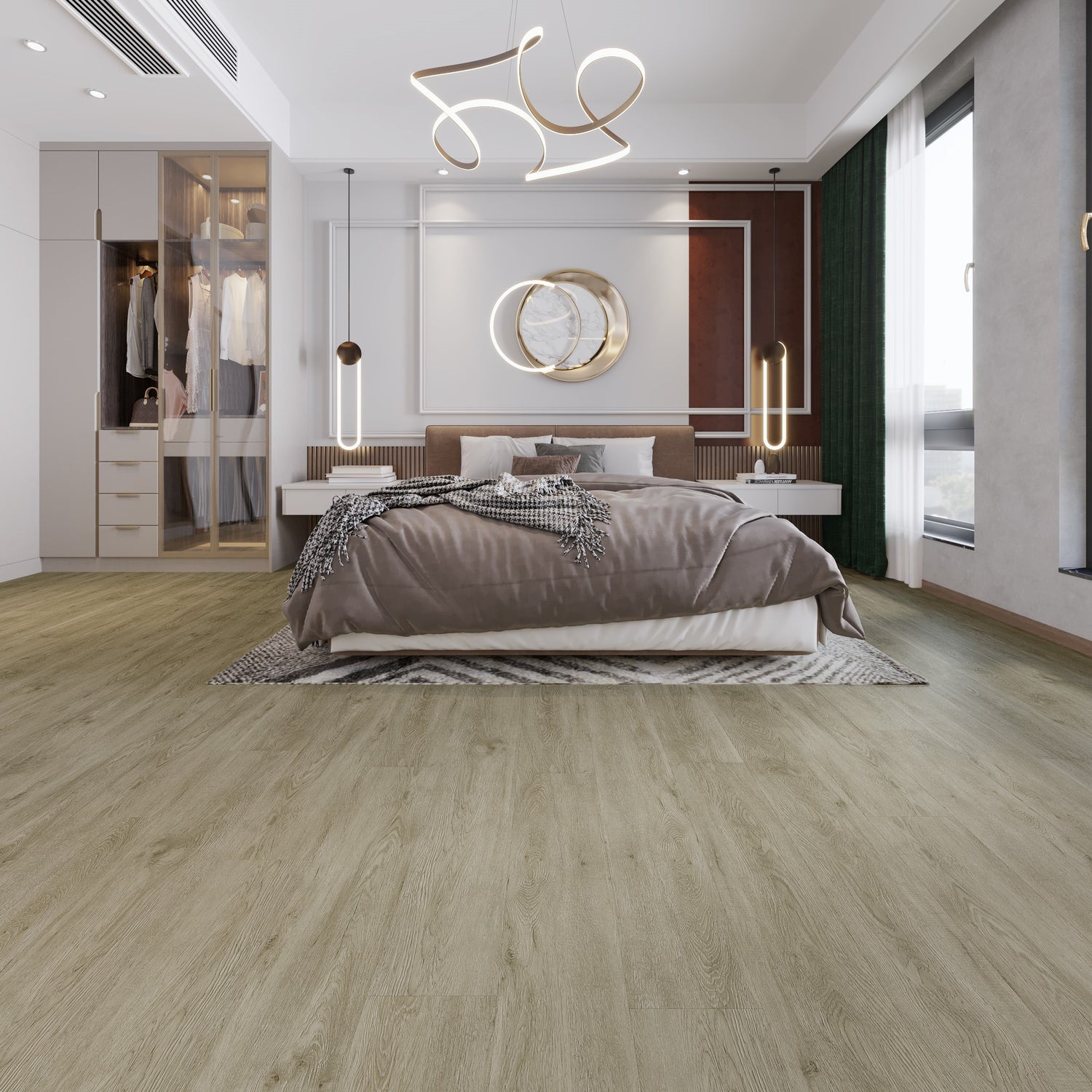 Liberty Rock Michigan Vinyl & SPC 5.2mm: 100% waterproof, acoustic underlay (18dB), scratch-resistant PU surface, and easy installation with Uniclic technology