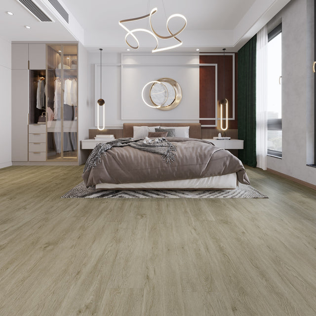 Liberty Rock Michigan Vinyl & SPC 5.2mm: 100% waterproof, acoustic underlay (18dB), scratch-resistant PU surface, and easy installation with Uniclic technology