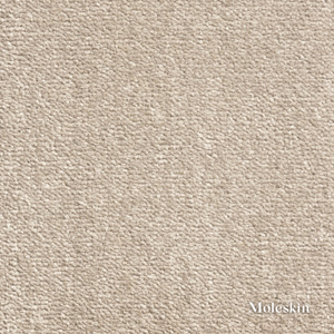Close-up of beige fabric texture with 'Moleskin' branding.