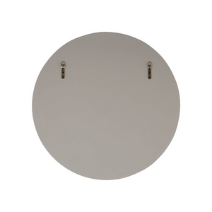 The Mondello Round Mirror in Washed Oak features a sleek frame and a tempered glass, perfect for pairing with furniture or as a standalone accent
