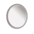 The Mondello Round Mirror in Washed Oak features a sleek frame and a tempered glass, perfect for pairing with furniture or as a standalone accent