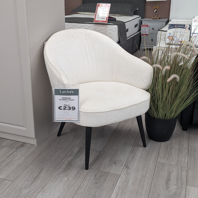 The Morgan Accent Chair in Cream & Light Grey features a compact tub chair with elegant design, cushioned comfort and versatile style for any room