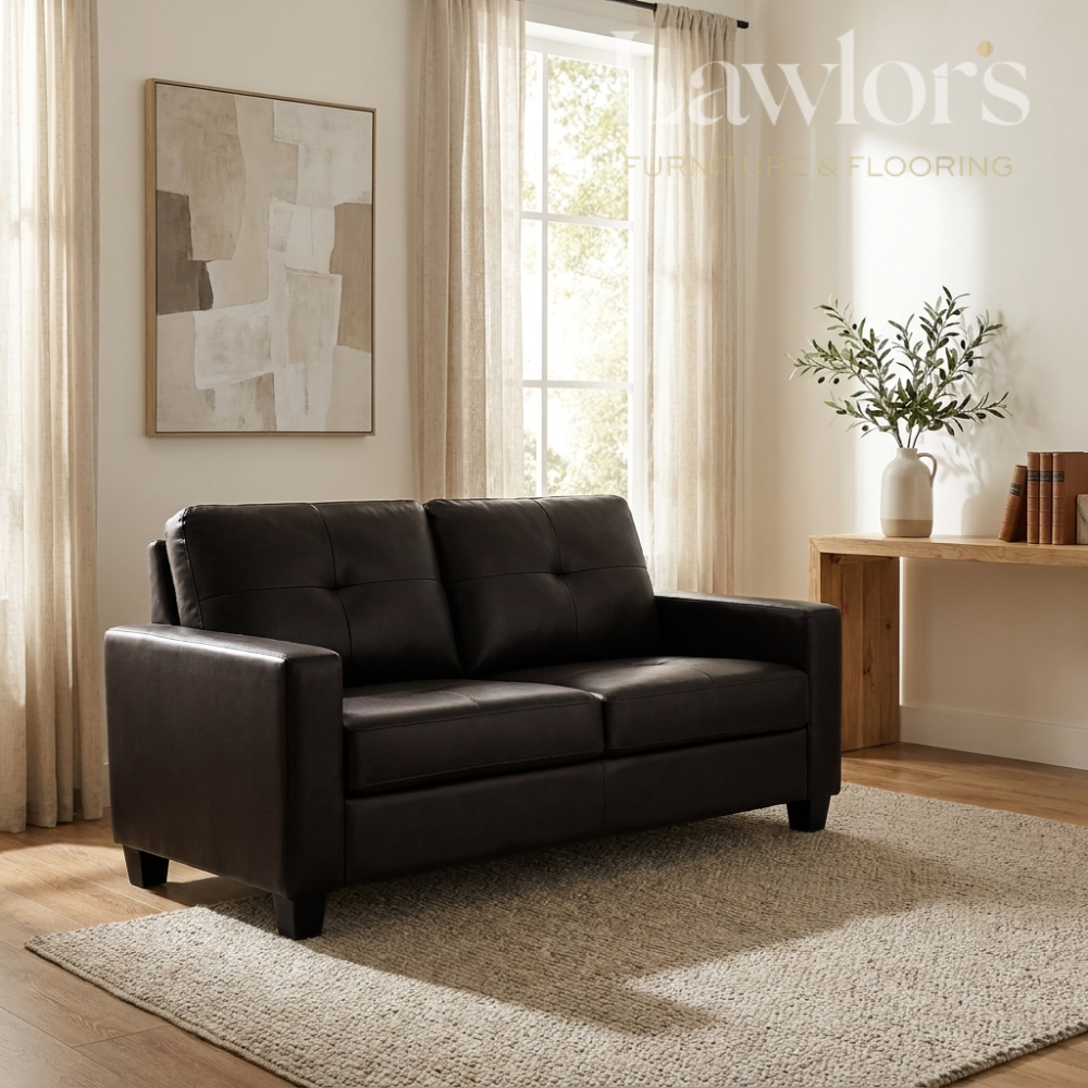 Navan PU Leather Sofa Set 3+2 - Black