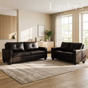 Navan PU Leather Sofa Set 3+2 - Black