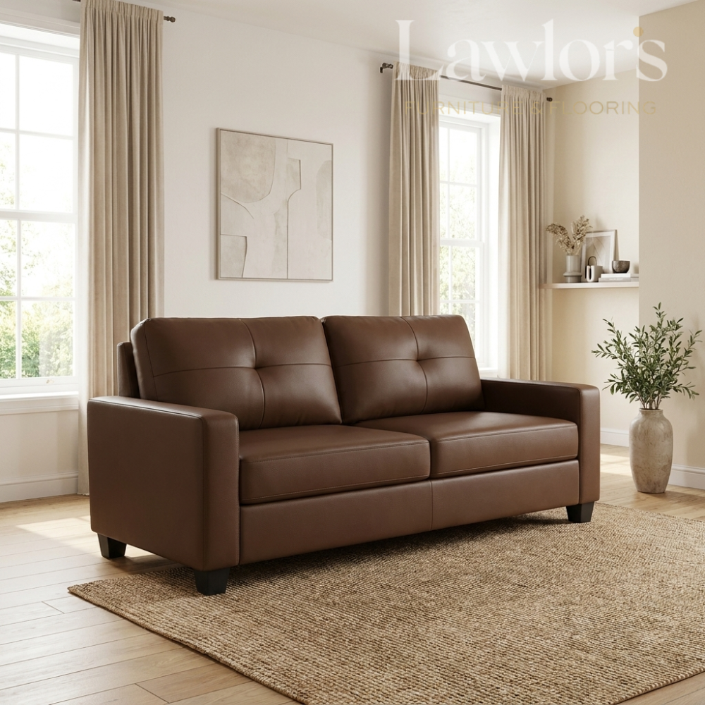 Navan PU Leather Sofa Set 3+2 - Brown