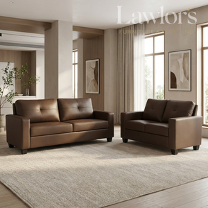 Navan PU Leather Sofa Set 3+2 - Brown
