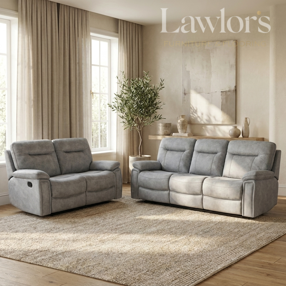 Norwood Recliner Sofa Set 3+2 - Light Grey
