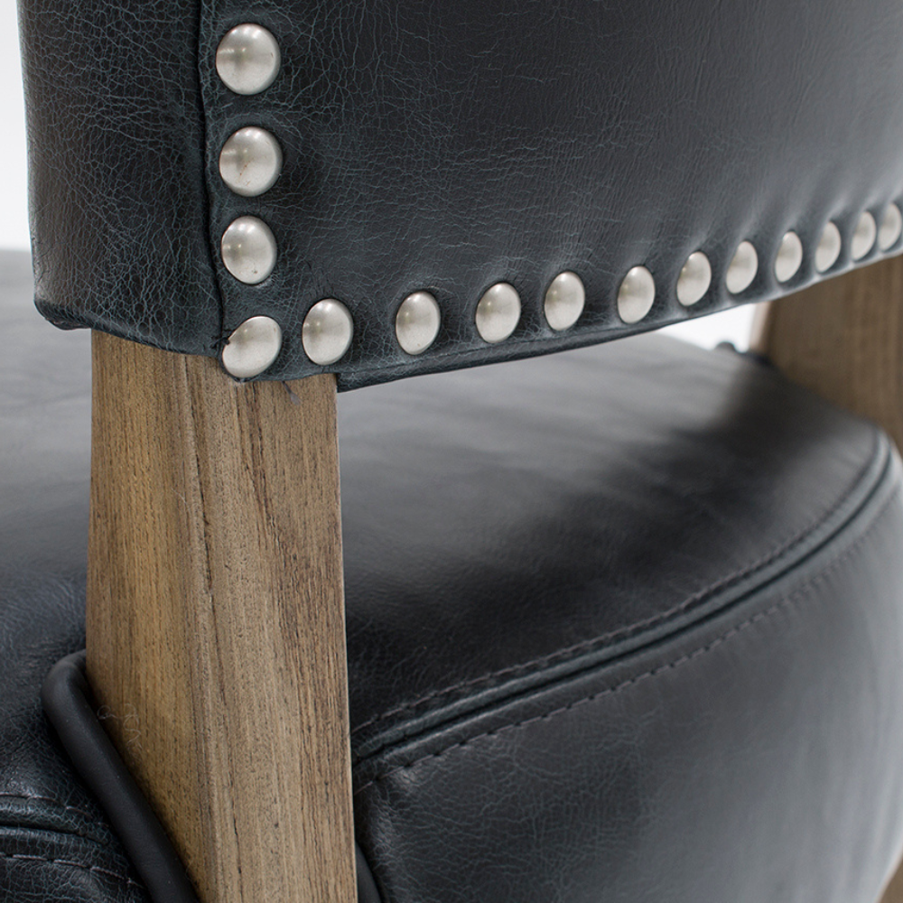 The Ontario Leather & Velvet Dining Chair offers the Ink Blue and Tan in leather and Grey, Dark Grey and Blue in velvet with a solid oak frame and legs