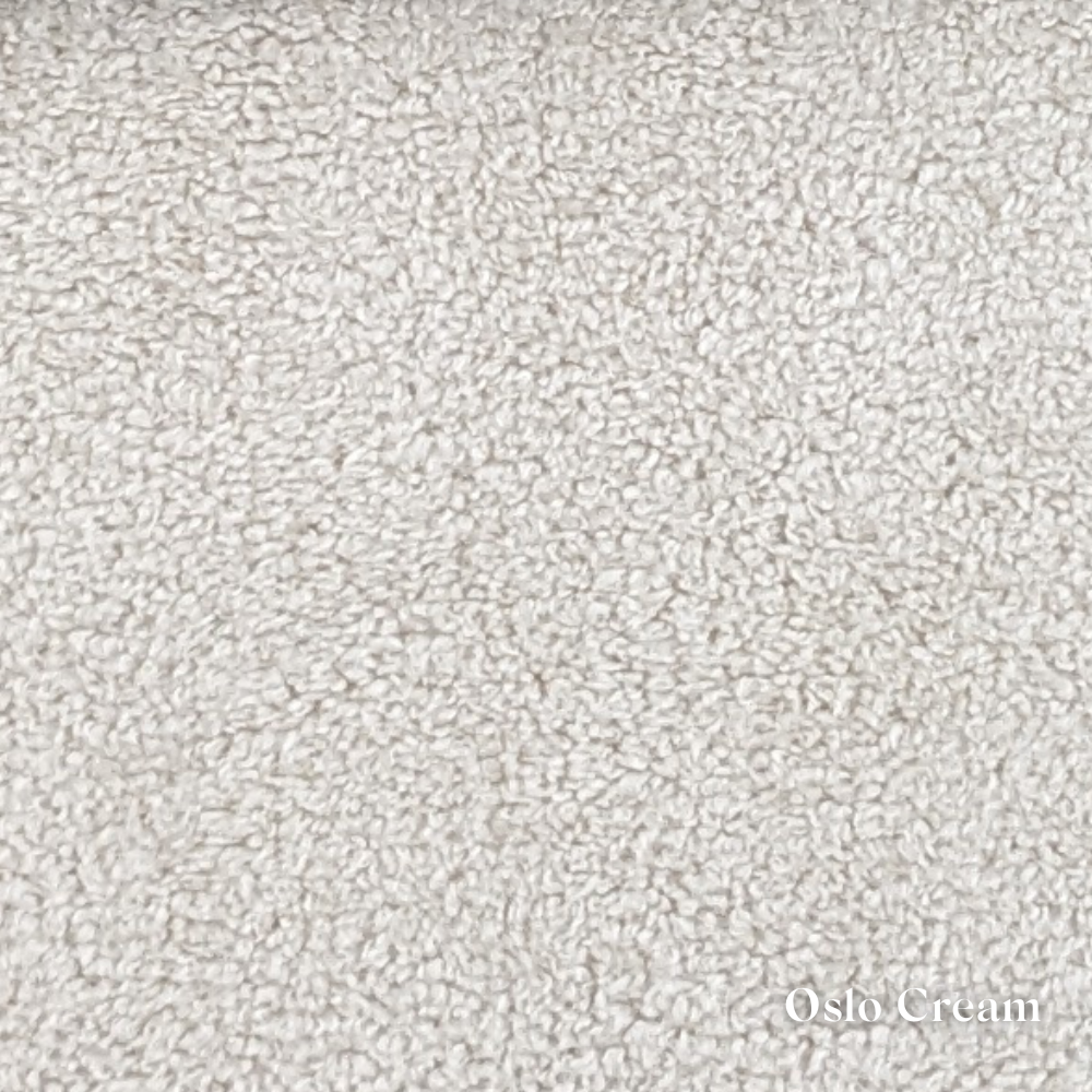 Oslo Cream fabric swatch, a soft neutral ivory, available for Faith & Ethan Headboards and Divans