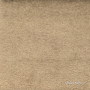 Oslo Silver fabric swatch, a light modern grey, available for Faith & Ethan Headboards and Divans