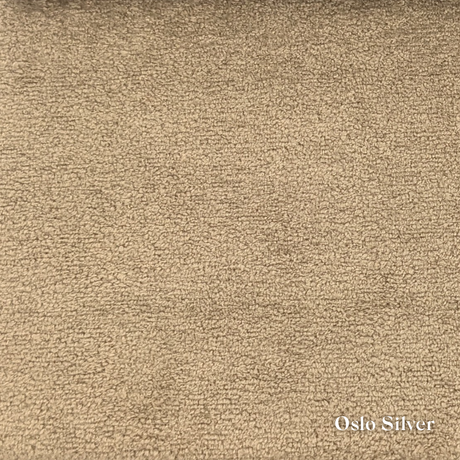 Oslo Silver fabric swatch, a light modern grey, available for Faith & Ethan Headboards and Divans