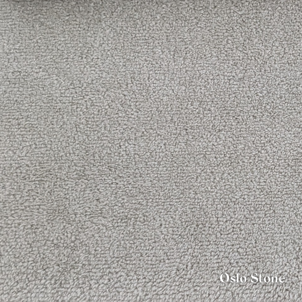 Oslo Stone fabric swatch, a muted taupe-grey tone, available for Faith & Ethan Headboards and Divans