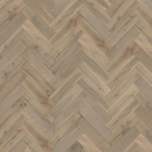 The Pearl Grey Oak Herringbone Engineered Flooring - 15mm features natural oak grains, multi layer stability and a brushed lacquer finish
