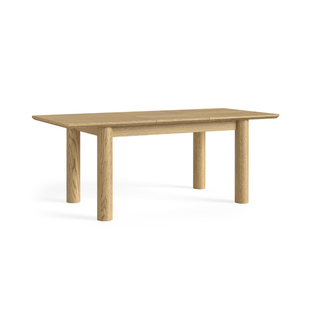 The Phoenix Extending Dining Table in natural oak extends from 150cm to 200cm, combing timeless style and versatility for family fining and entertaining