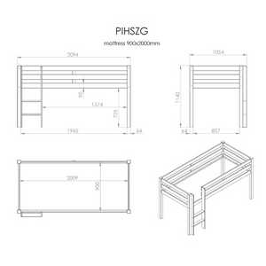 The Pino Kids Sleeper in White features a safe, space saving design with flexible ladder placement and under bed play or storage space