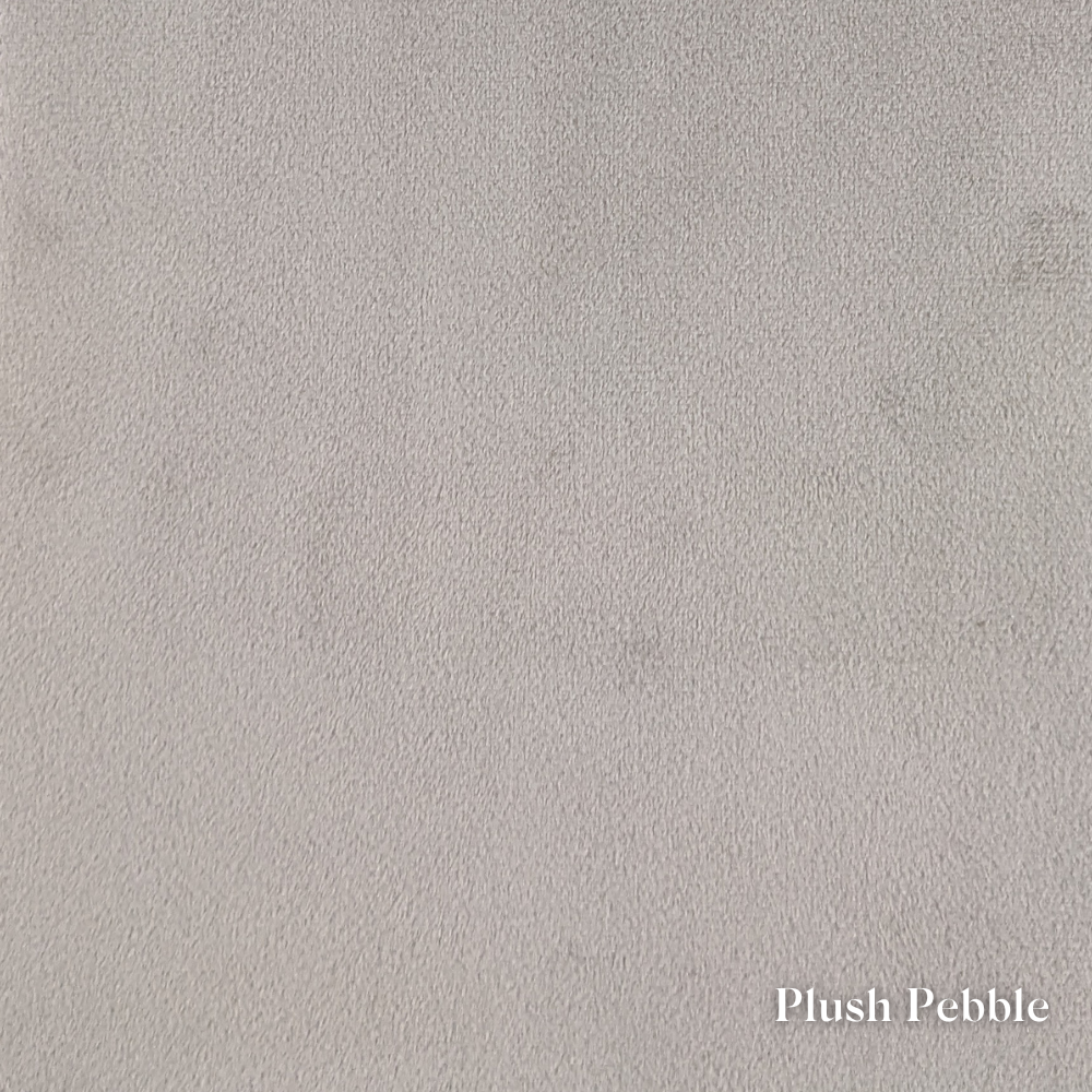Plush Pebble fabric swatch, a velvety taupe grey, available for Faith & Ethan Headboards and Divans