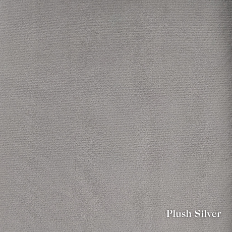 Plush Silver fabric swatch, a soft shimmering grey, available for Faith & Ethan Headboards and Divans