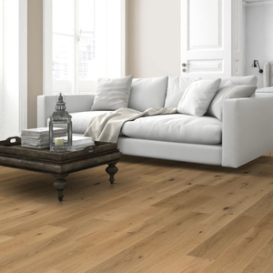 The Prestige Oak Engineered Flooring - 15mm features natural grains, European craftsmanship, easy installation and a durable matt lacquer finish