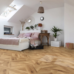 Reale Oak Laminate Flooring 8mm with AC5 durability, natural oak finish, and water resistance. A stylish, hardwearing floor for modern homes.