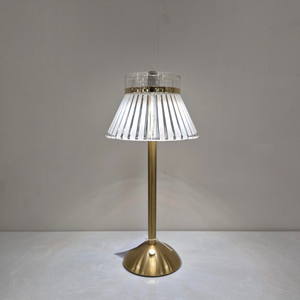 The Rechargeable LED Table Lamp 33cm in Gold base & Crystal shade features 3 light tones, a built in USB port & a compact 33cm design for any modern space