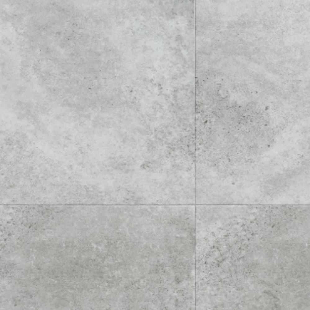 The Ribeira Silver Forma Tile SPC Flooring features sleek tile design, waterproof mineral core, Titanium Nano finish and 25 year warranty