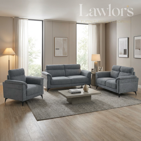 Gray sofa set in a living room