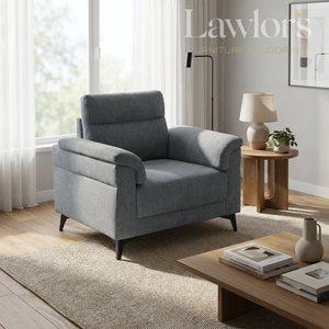 Gray armchair in a modern living room 