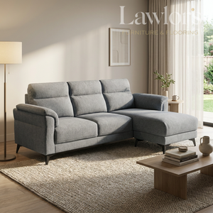 Gray sectional RHF sofa in a living room