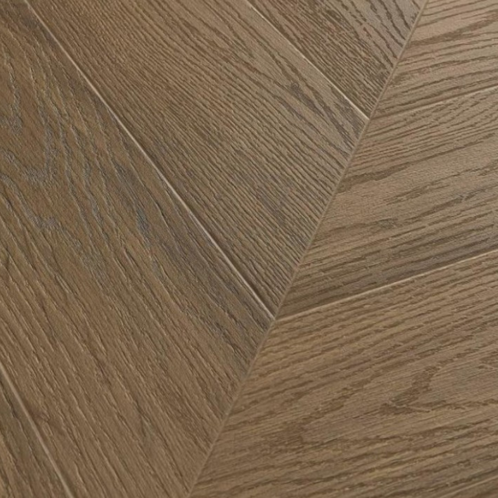 The Rochester Oak Chevron SPC Flooring features elegant chevron design, waterproof mineral core, 25 year warranty and Titanium Nano finish for durability