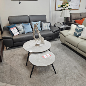 The Roma Electric Recliner Sofa Set (3+2+1) in Grey offers electric reclining, high-quality Italian leather, classic style