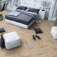 The Romantic Oak Herringbone Engineered Flooring - 15mm features natural grains, multi layer stability and brushed matt lacquer finish