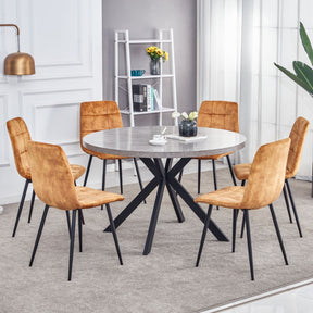 Florence Grey Marble Round Dining Table