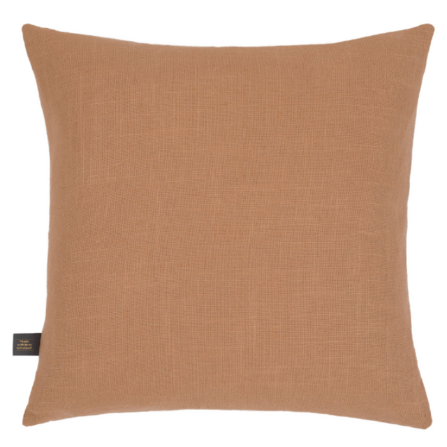 The Faye Scatter Box Soft Orange Cushion 43x43cm features a linen blend fabric, a warm orange hue, a sleek knife-edge finish & handcrafted in Ireland.