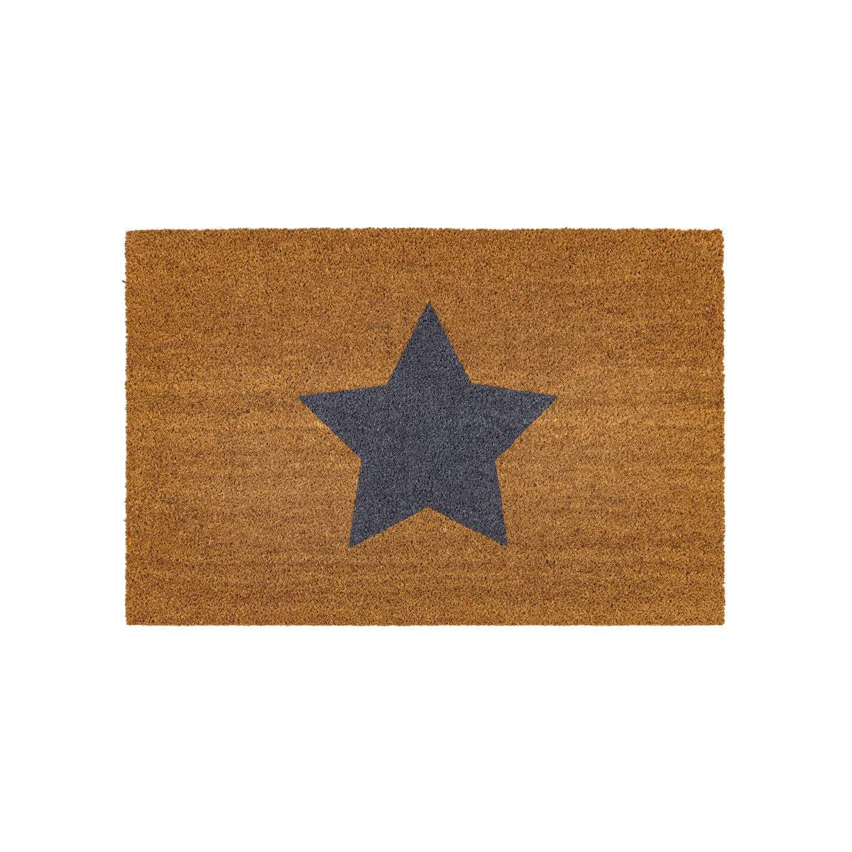 The Jumbo Star Coir Doormat features chic grey star design, durable coir fibers for efficient dirt removal and generous