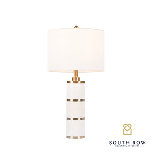 South Row Rocca Marble/Brass Ring Table Lamp 71cm