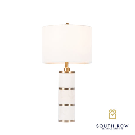 South Row Rocca Marble/Brass Ring Table Lamp 71cm