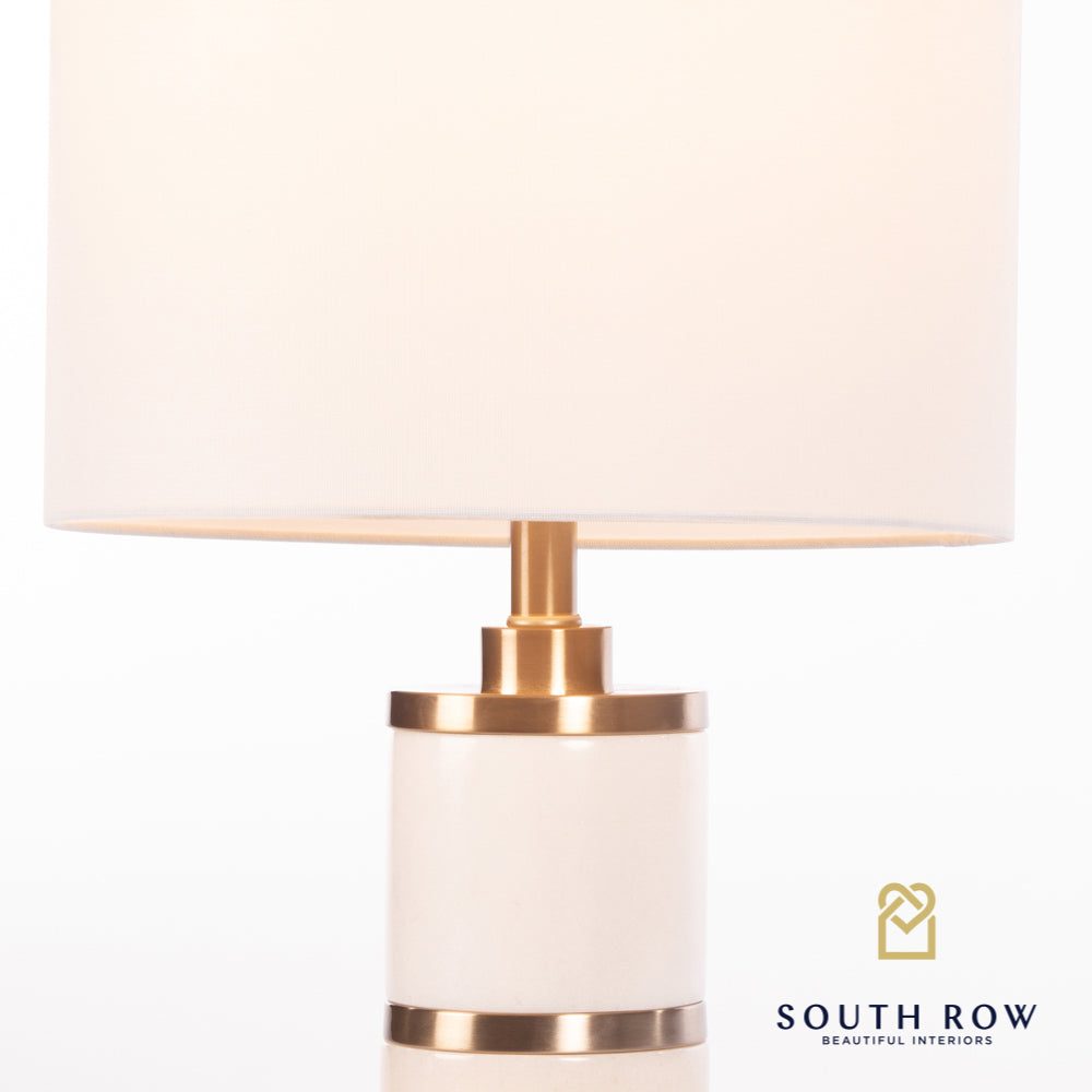 South Row Rocca Marble/Brass Ring Table Lamp 71cm