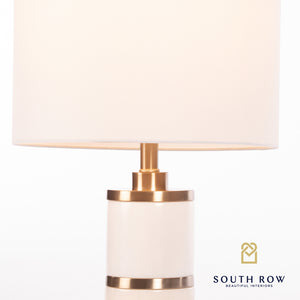 South Row Rocca Marble/Brass Ring Table Lamp 71cm