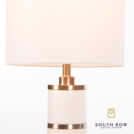 South Row Rocca Marble/Brass Ring Table Lamp 71cm
