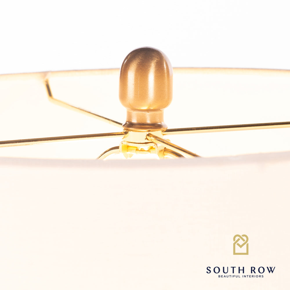 South Row Rocca Marble/Brass Ring Table Lamp 71cm