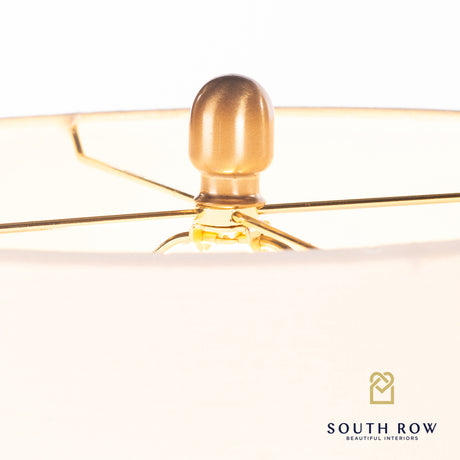 South Row Rocca Marble/Brass Ring Table Lamp 71cm