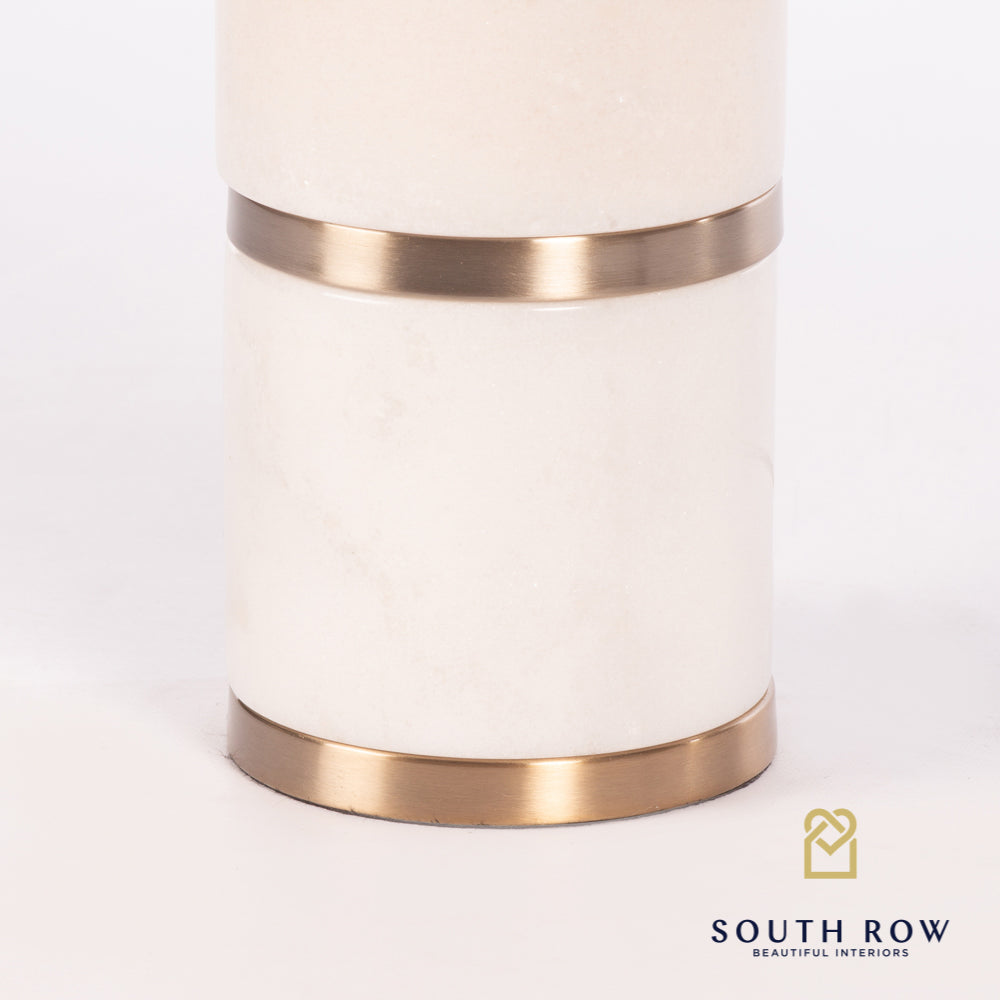 South Row Rocca Marble/Brass Ring Table Lamp 71cm