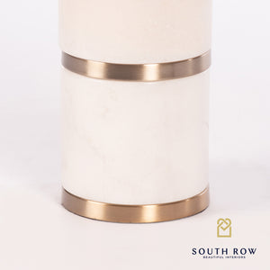 South Row Rocca Marble/Brass Ring Table Lamp 71cm